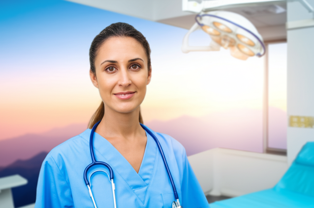 Healthcare professional in modern medical setting
